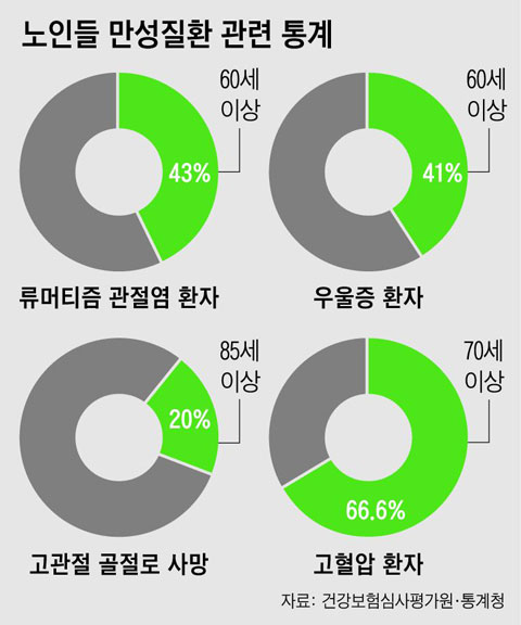 [그래픽] 노인들 만성질환 관련 통계