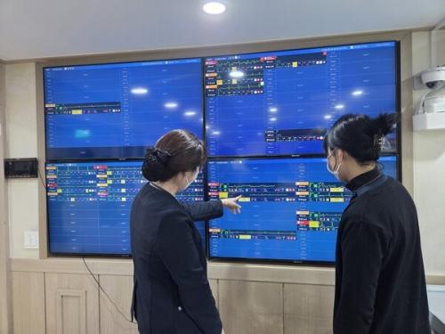 Ⱦ���뼺���� ��ȣ����� ��ũ �ý����� ���� ȯ�� ���¸� �ǽð����� ����͸��ϰ� �ִ�.(��������=�������)