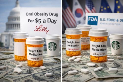 �̱��� �϶��� ����(Eli Lilly)�� �ڻ��� �汸�� �� ġ���� �������۸�����(orforglipron)���� �̱� ���� ���� �ټ� �������� ���� ���ÿ� ����ϸ� ��Ÿ���� Ŀ�� ������ 5�޷��� �����ϰڴٰ� ����, ������ ���� �ִ�.