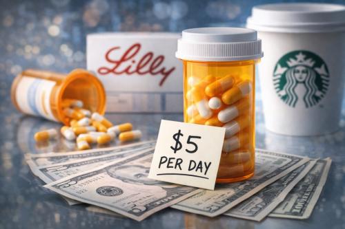 �̱��� �϶��� ����(Eli Lilly)�� �ڻ��� �汸�� �� ġ���� �������۸�����(orforglipron)���� �̱� ���� ���� �ټ� �������� ���� ���ÿ� ����ϸ� ��Ÿ���� Ŀ�� ������ 5�޷��� �����ϰڴٰ� ����, ������ ���� �ִ�.