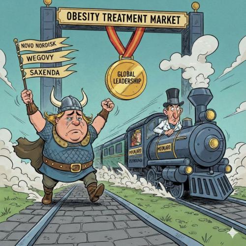 ������(Wegovy)�� �輾��(Saxenda) �� �����۷�Ƽ��(semaglutide) ������&nbsp;GLP-1 �ۿ���&nbsp;�迭 �๰�� ���� ���� ��ġ������� �¿��ϰ� �ִ�&nbsp;�뺸 ���ũ(Novo Nordisk)�� ������ ��鸮�� �ִ�. (AI ���� �̹���)