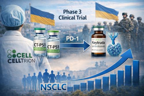 ��Ʈ������ �۷ι� �ִ� ���� �Ǿ�ǰ ��ŰƮ���(Keytruda, ���и�: ���Ѹ��ָ���pembrolizumab)���� ���̿��ùз�(������) ���߿� �ٽ� �ӵ��� ����.