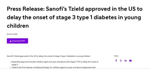 ��1�� �索��(T1D) �ߺ� ���� ġ������ Ƽ�����尡 �̱� FDA�κ��� ������ Ȯ�� ������ �޾Ҵ�.&nbsp;