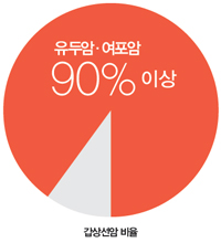 한국인 갑상선암의 비율