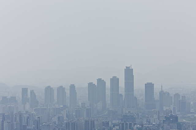대기오염이 심한 지역 사진