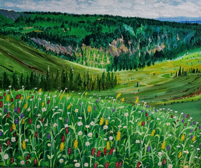 ̺ ڻ ǰ <Rainer Mountain> 41.1X53.0cm Acrylic on canvas 2020