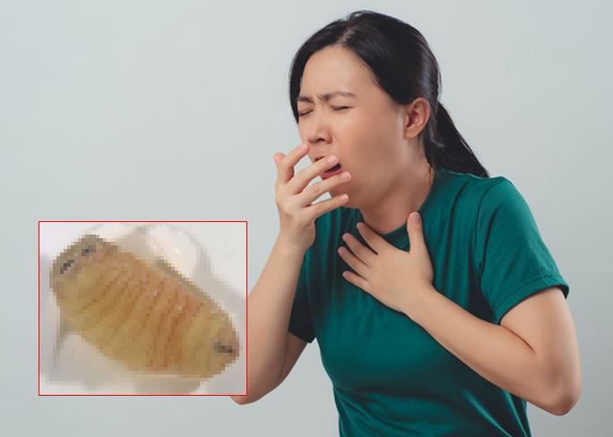 유충과 재채기하는 여성