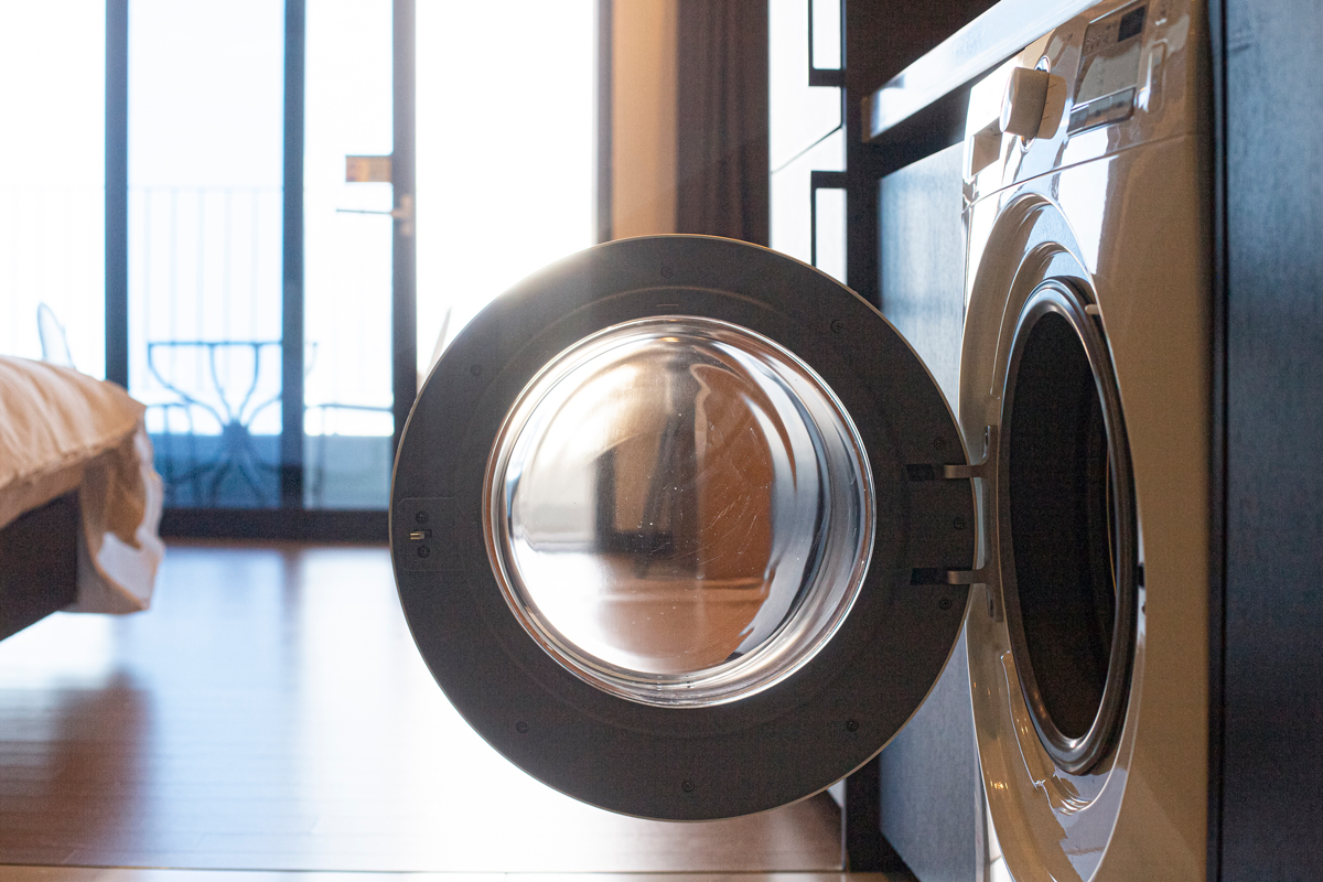 문 열린 세탁기