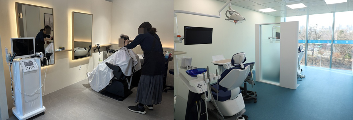 어울림플라자 내 장애인친화미용실과 장애인치과병원도 배리어프리 설계를 적용했다.​/사진=신소영 기자