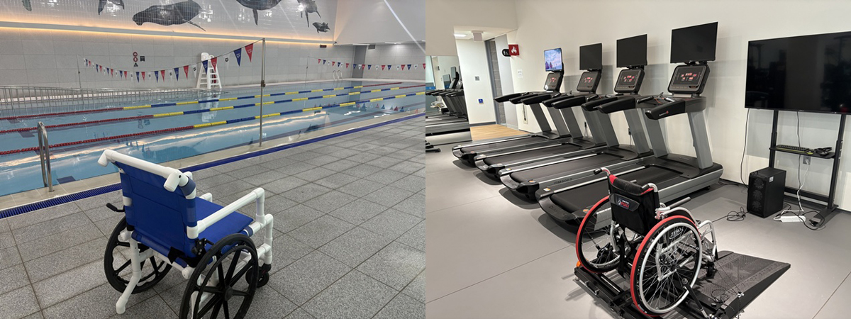 어울림플라자에서는 휠체어 이용자도 수영장과 헬스장을 보다 쉽게 이용할 수 있다./사진=신소영 기자