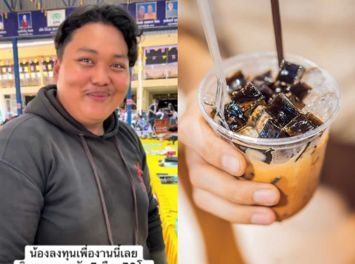 외국인 남성과 음료