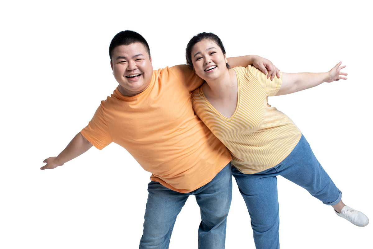 비만한 남성과 여성