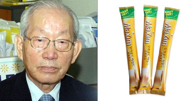 조필제 전 동서식품 부회장과 맥심 커피 이미지