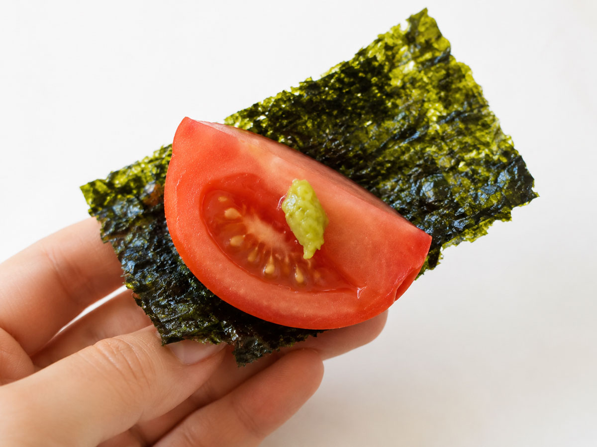 토마토와 조미김, 와사비 이미지